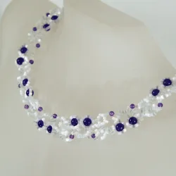 Necklace Rose Gold filled 14K - Arabesque Amethyst-Satin white - Necklace Rose Gold filled 14K - Rose Gold filled 14K